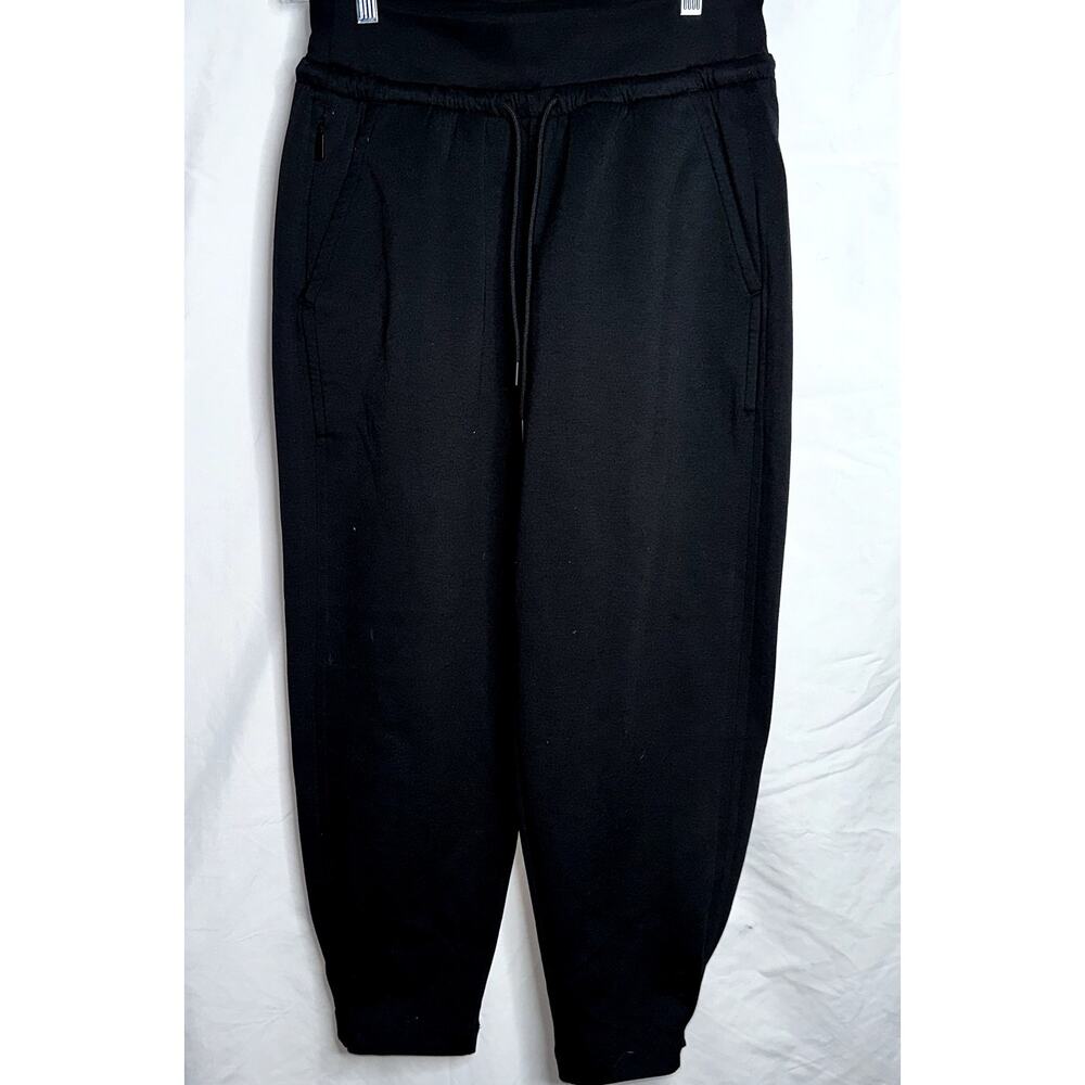 Athleta Womens Size Small Black Drawstring Elastic Waist Zippered Pocket Joggers